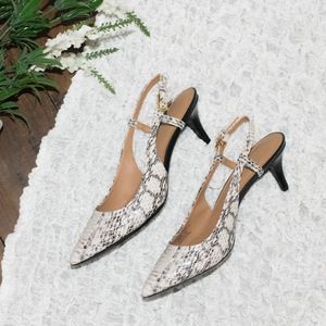 Calvin Klein Snakeskin Ankle Strap Heels - 8.5M